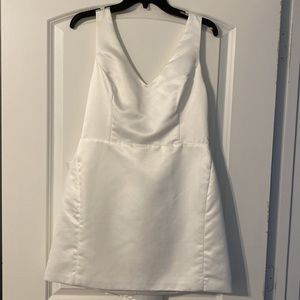White lulus midi dress with bow on back